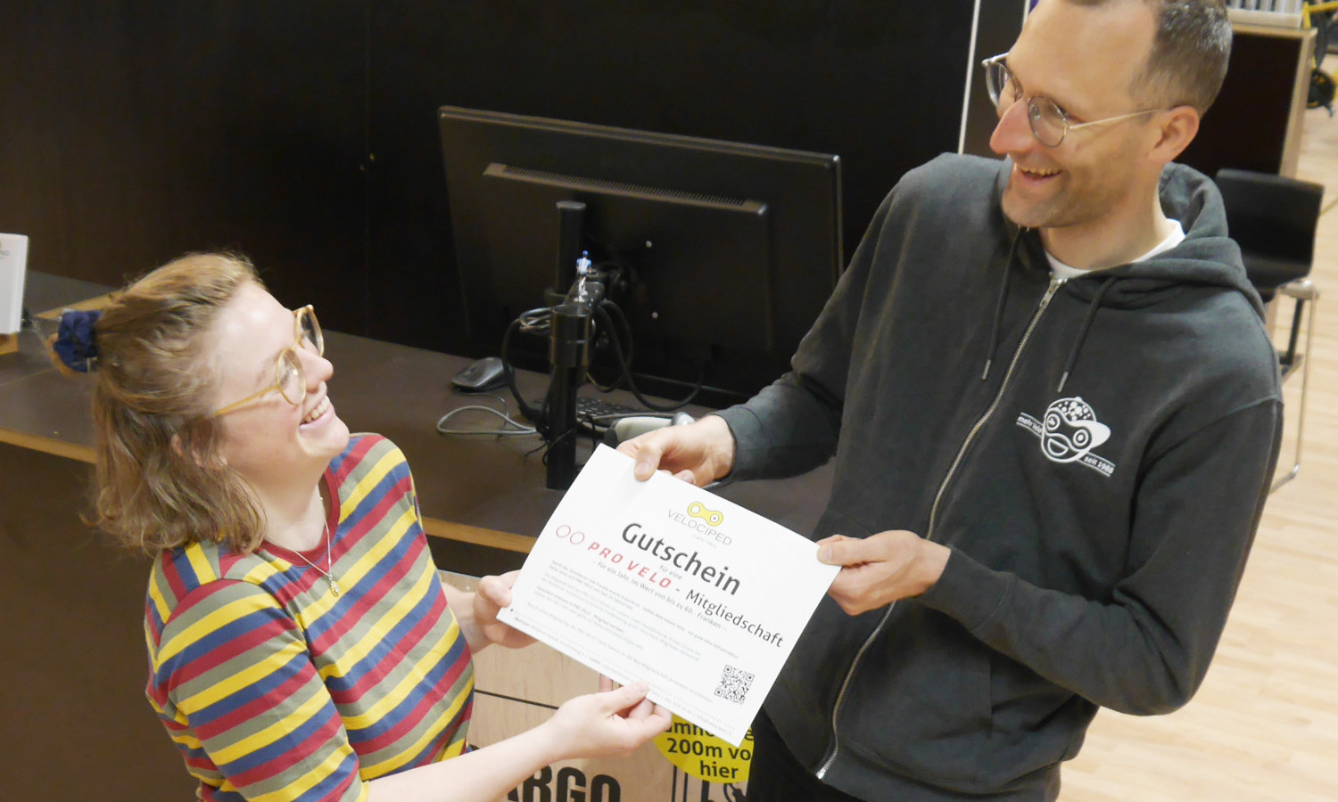 zum neuen Velo: Pro Velo - Mitgliedschaft geschenkt